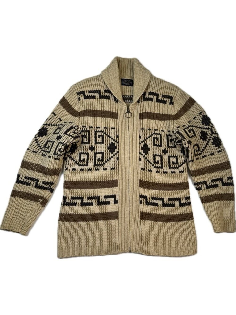 Pendleton The Original Westerly Big Lebowski Cardigan Sweater Lambs Wool Mens S